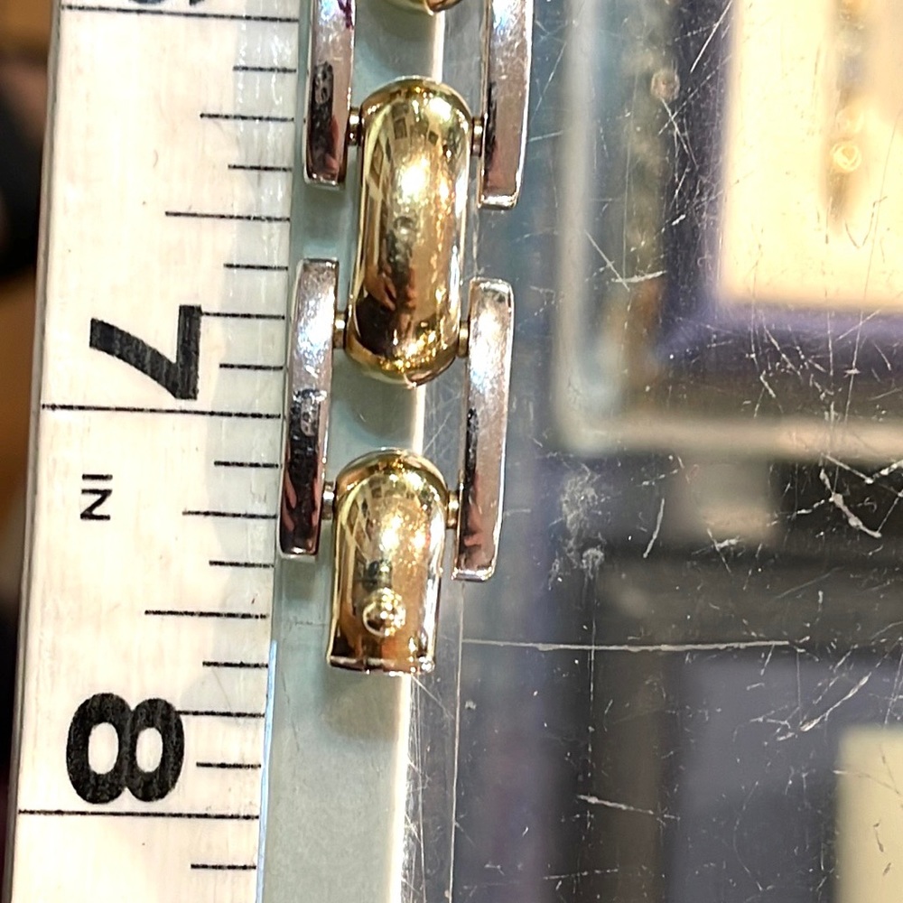 14k -2- Toned Heavy Link Bracelet - Picture 8 of 11